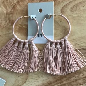 BP Tassel Hoop Earrings